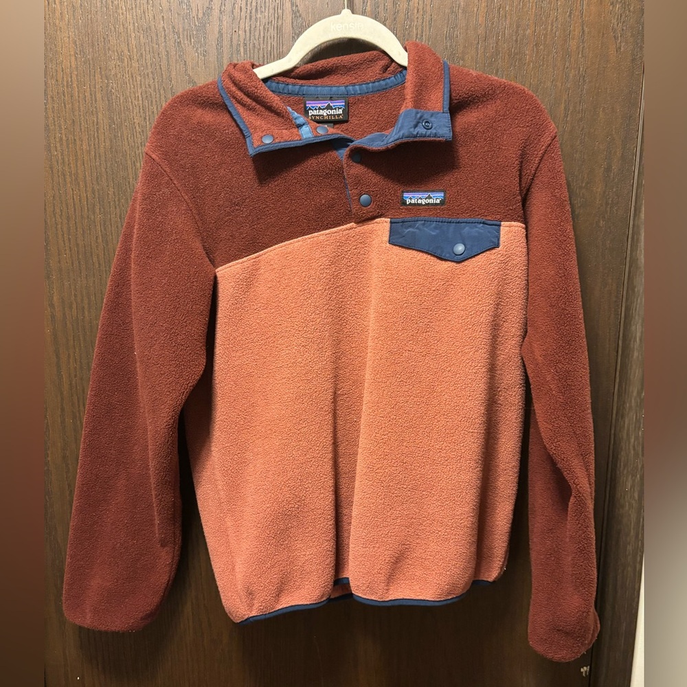 Pink Color Block Patagonia CrewNeck